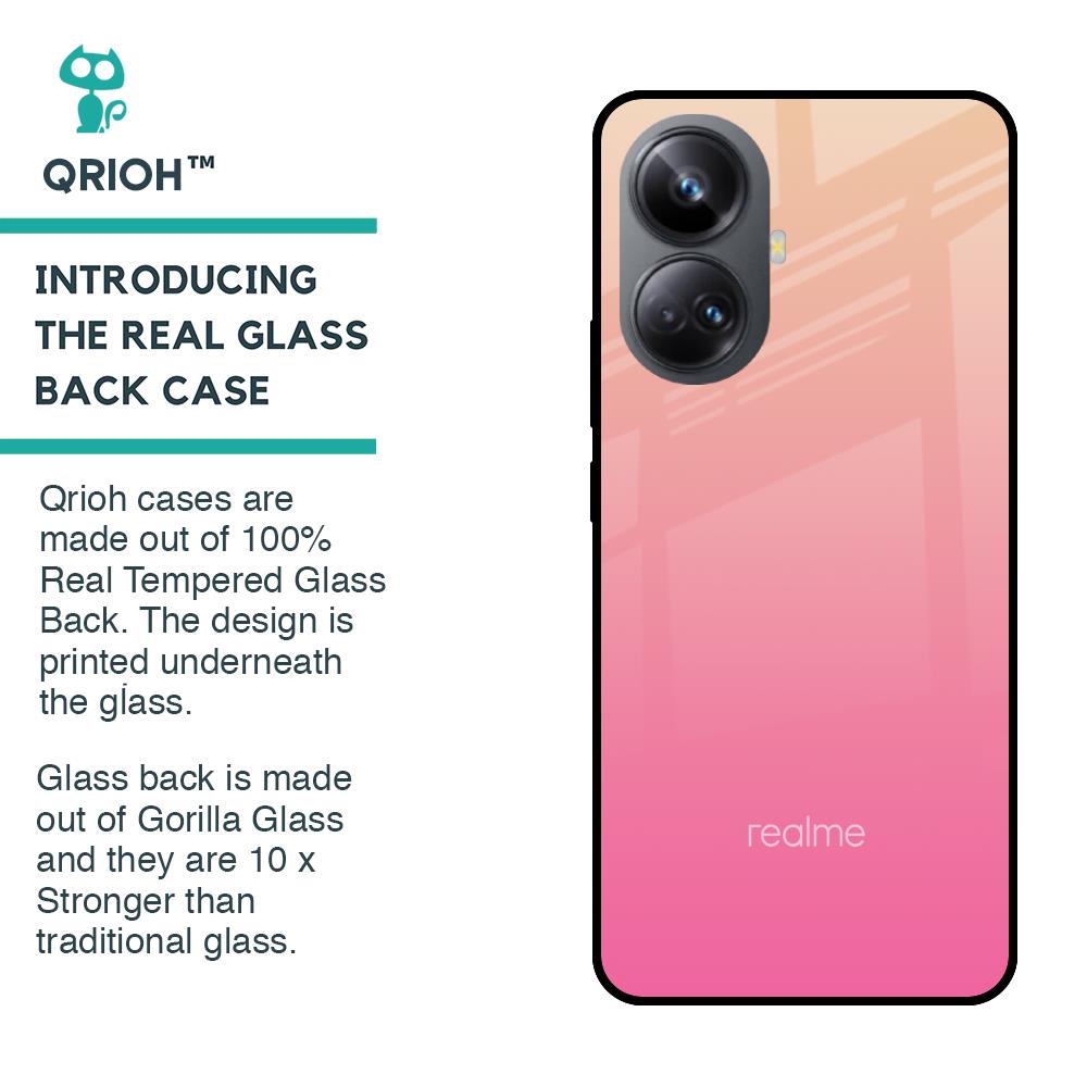 Pastel Pink Gradient Glass Case For Realme 10 Pro Plus 5G