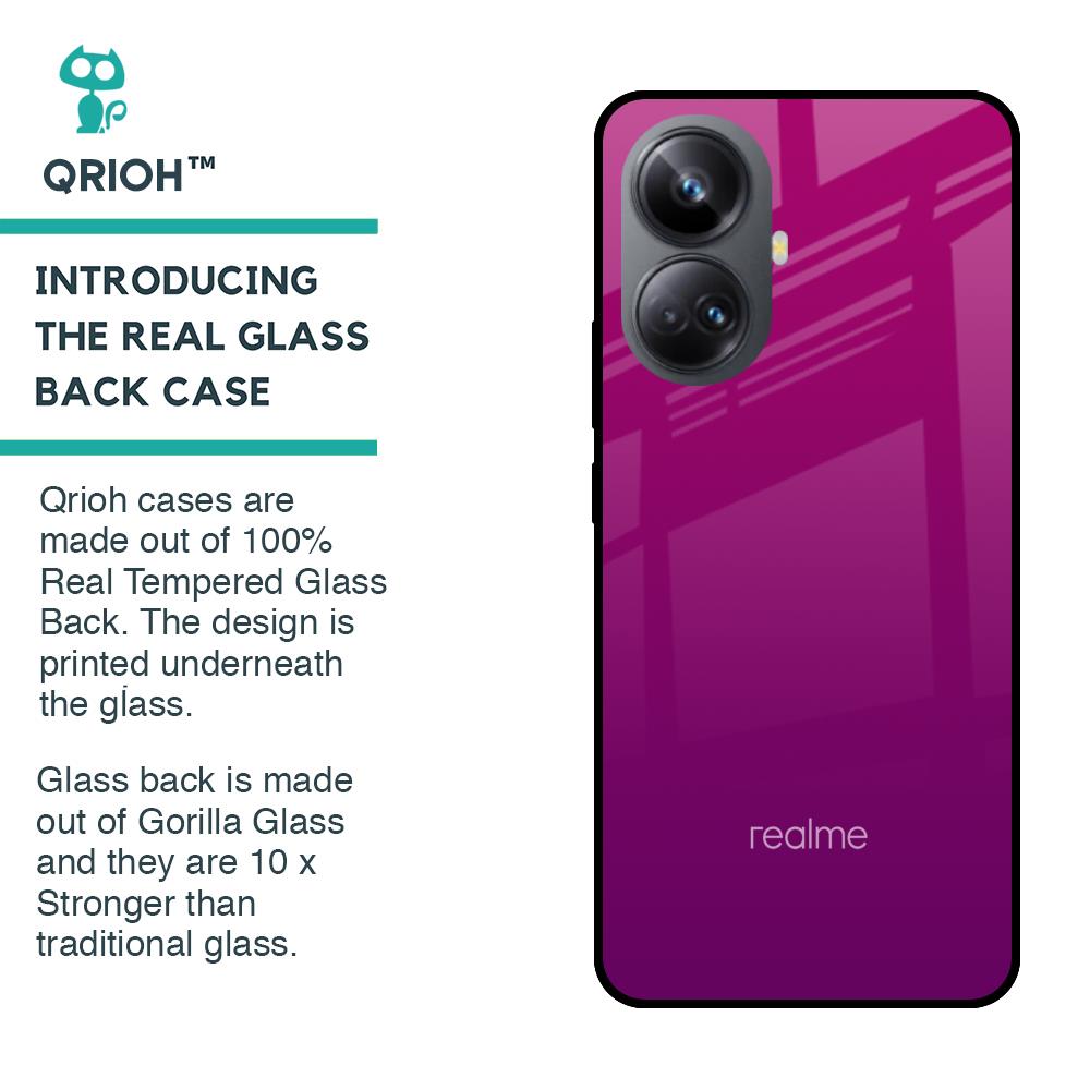 Magenta Gradient Glass Case For Realme 10 Pro Plus 5G