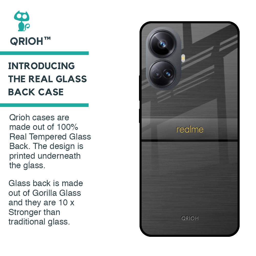 Grey Metallic Glass Case For Realme 10 Pro Plus 5G