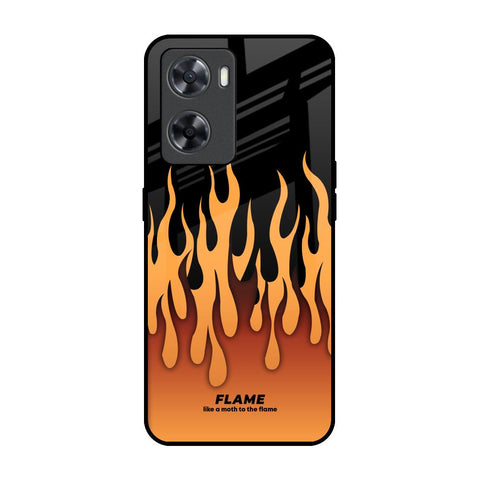 Fire Flame OPPO A77s Glass Back Cover Online