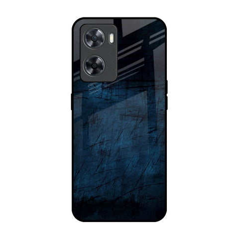 Dark Blue Grunge OPPO A77s Glass Back Cover Online