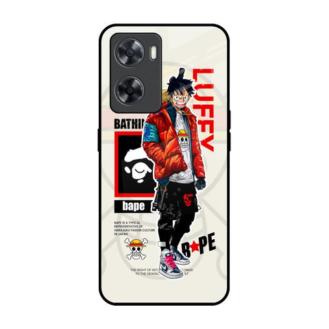 Bape Luffy OPPO A77s Glass Back Cover Online