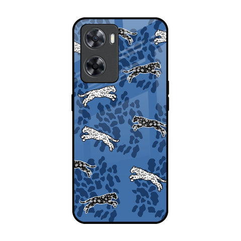 Blue Cheetah OPPO A77s Glass Back Cover Online
