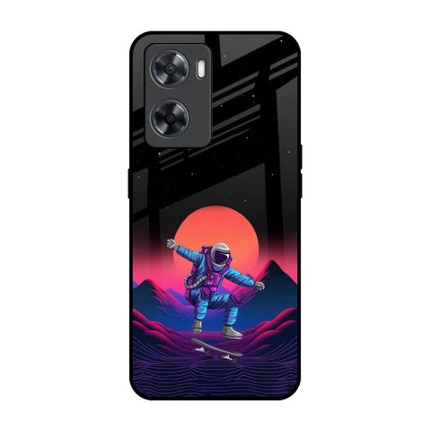 Retro Astronaut OPPO A77s Glass Back Cover Online