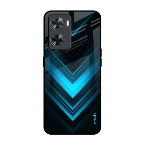 Vertical Blue Arrow OPPO A77s Glass Back Cover Online