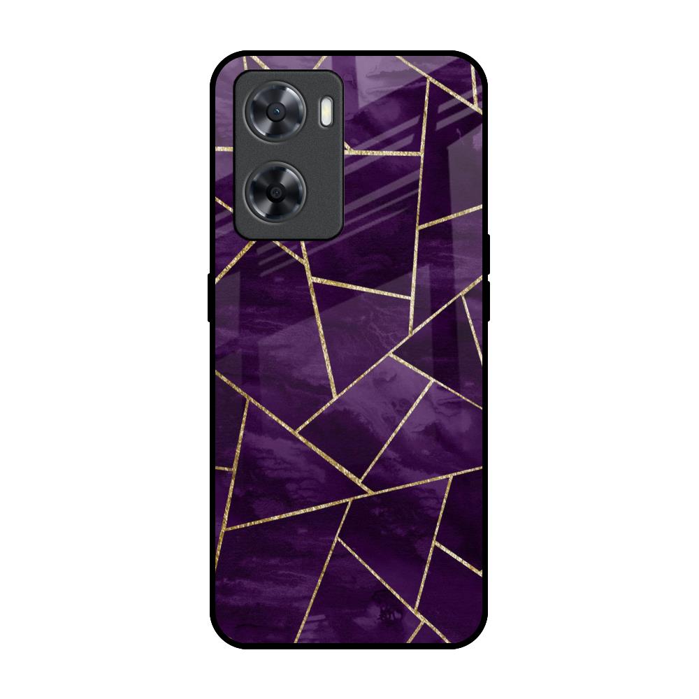 Geometric Purple OPPO A77s Glass Back Cover Online