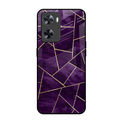 Geometric Purple OPPO A77s Glass Back Cover Online