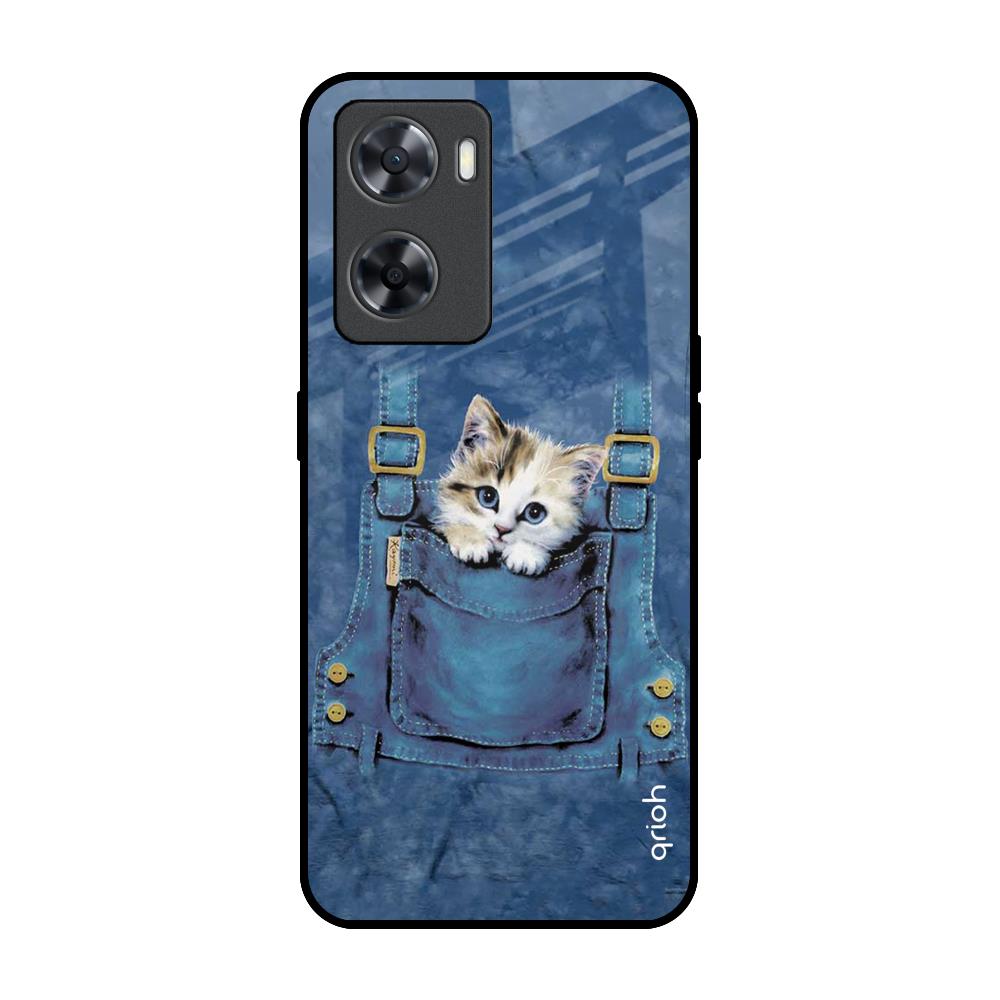 Kitty In Pocket OPPO A77s Glass Back Cover Online