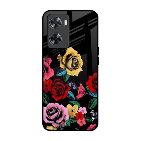 Floral Decorative OPPO A77s Glass Back Cover Online