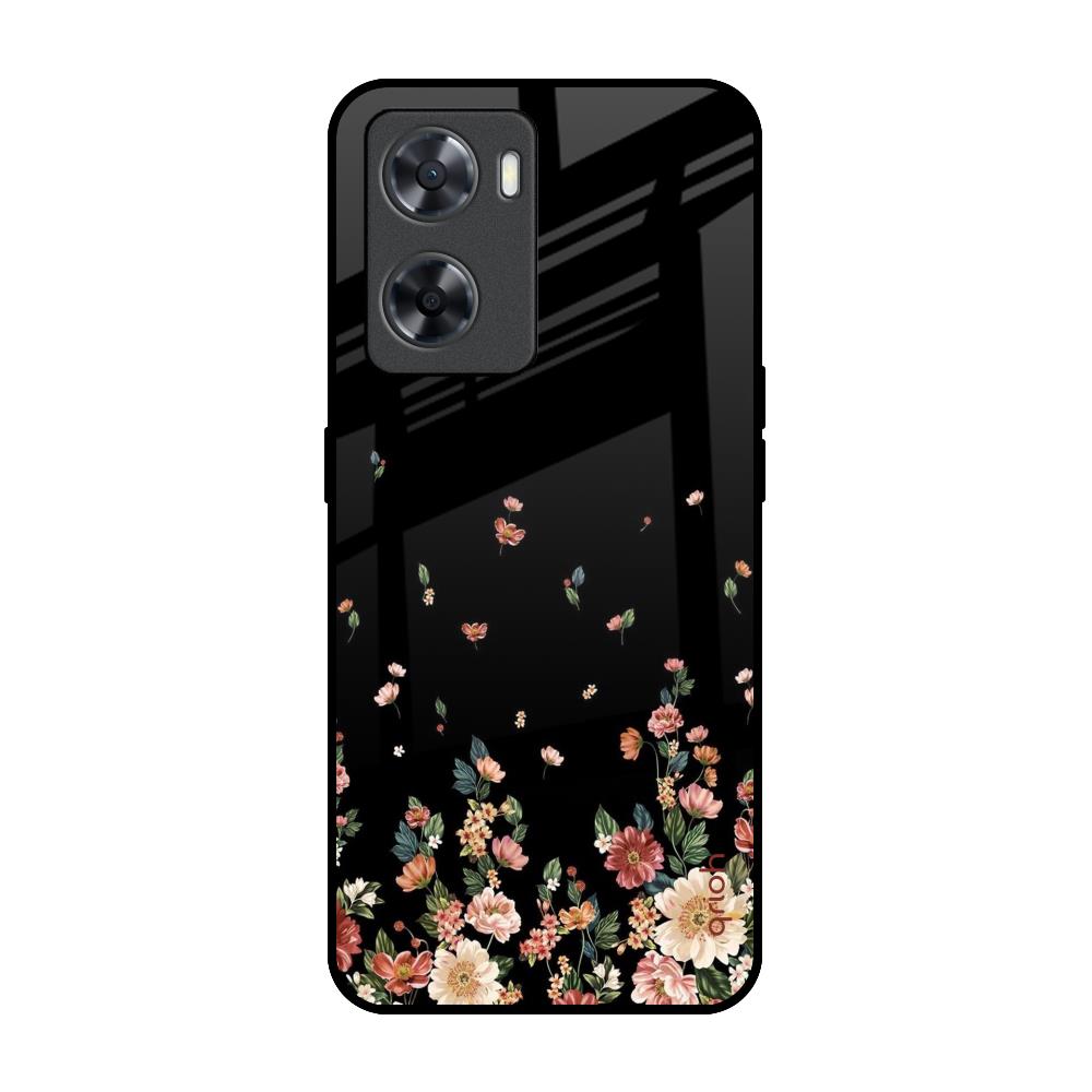 Floating Floral Print OPPO A77s Glass Back Cover Online
