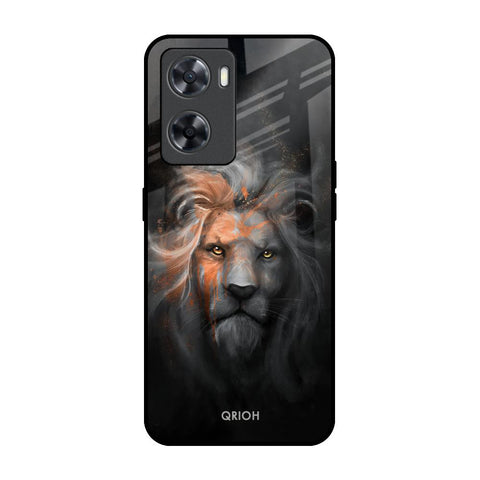 Devil Lion OPPO A77s Glass Back Cover Online