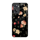 Black Spring Floral OPPO A77s Glass Back Cover Online