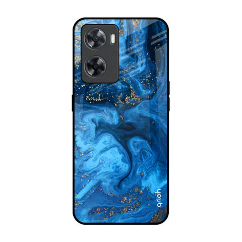 Gold Sprinkle OPPO A77s Glass Back Cover Online