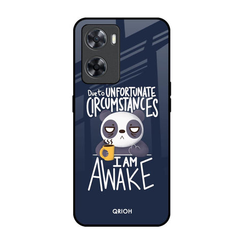 Struggling Panda OPPO A77s Glass Back Cover Online