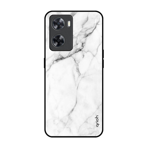 Modern White Marble OPPO A77s Glass Back Cover Online