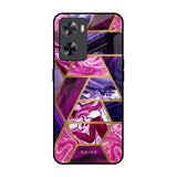 Electroplated Geometric Marble OPPO A77s Glass Back Cover Online