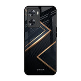 Sleek Golden & Navy OPPO A77s Glass Back Cover Online