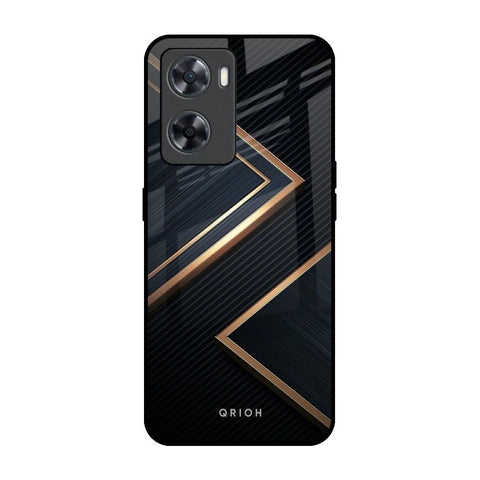 Sleek Golden & Navy OPPO A77s Glass Back Cover Online