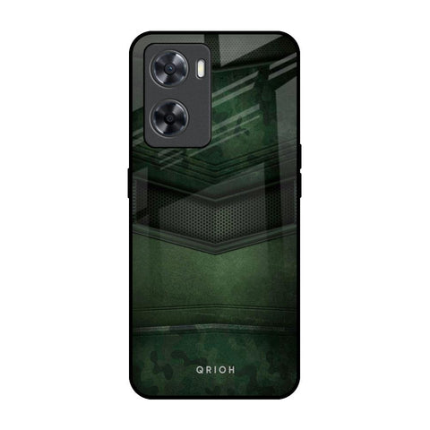 Green Leather OPPO A77s Glass Back Cover Online