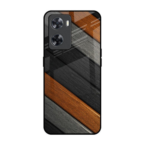 Tri Color Wood OPPO A77s Glass Back Cover Online