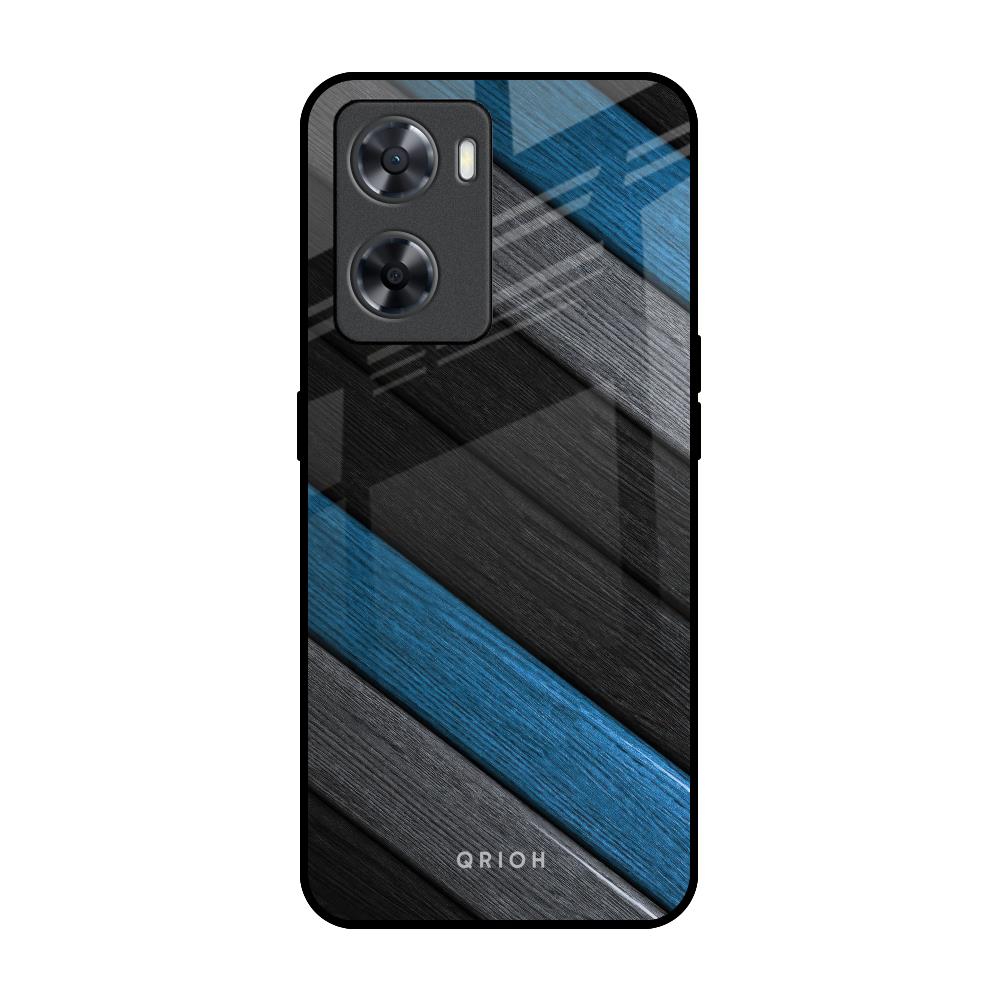 Multicolor Wooden Effect OPPO A77s Glass Back Cover Online