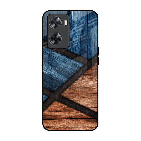 Wooden Tiles OPPO A77s Glass Back Cover Online
