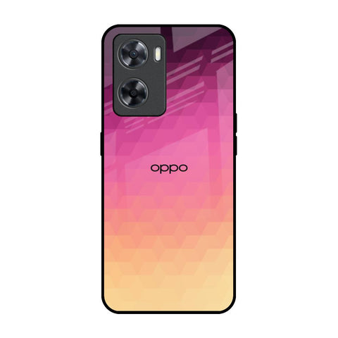 Geometric Pink Diamond OPPO A77s Glass Back Cover Online