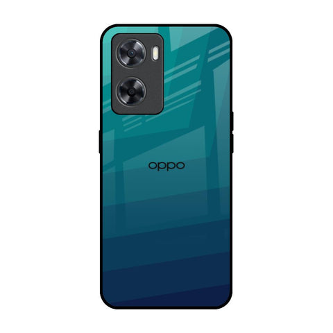 Green Triangle Pattern OPPO A77s Glass Back Cover Online