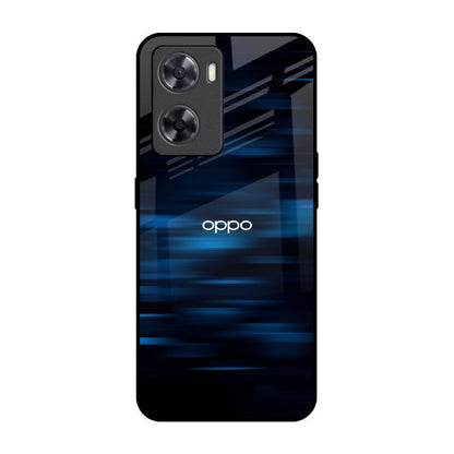 Blue Rough Abstract OPPO A77s Glass Back Cover Online