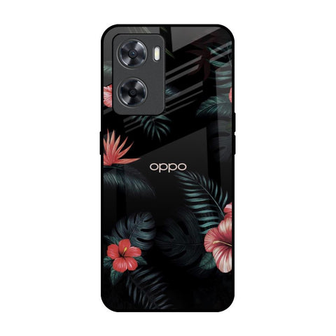 Tropical Art Flower OPPO A77s Glass Back Cover Online