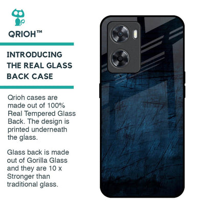 Dark Blue Grunge Glass Case for OPPO A77s