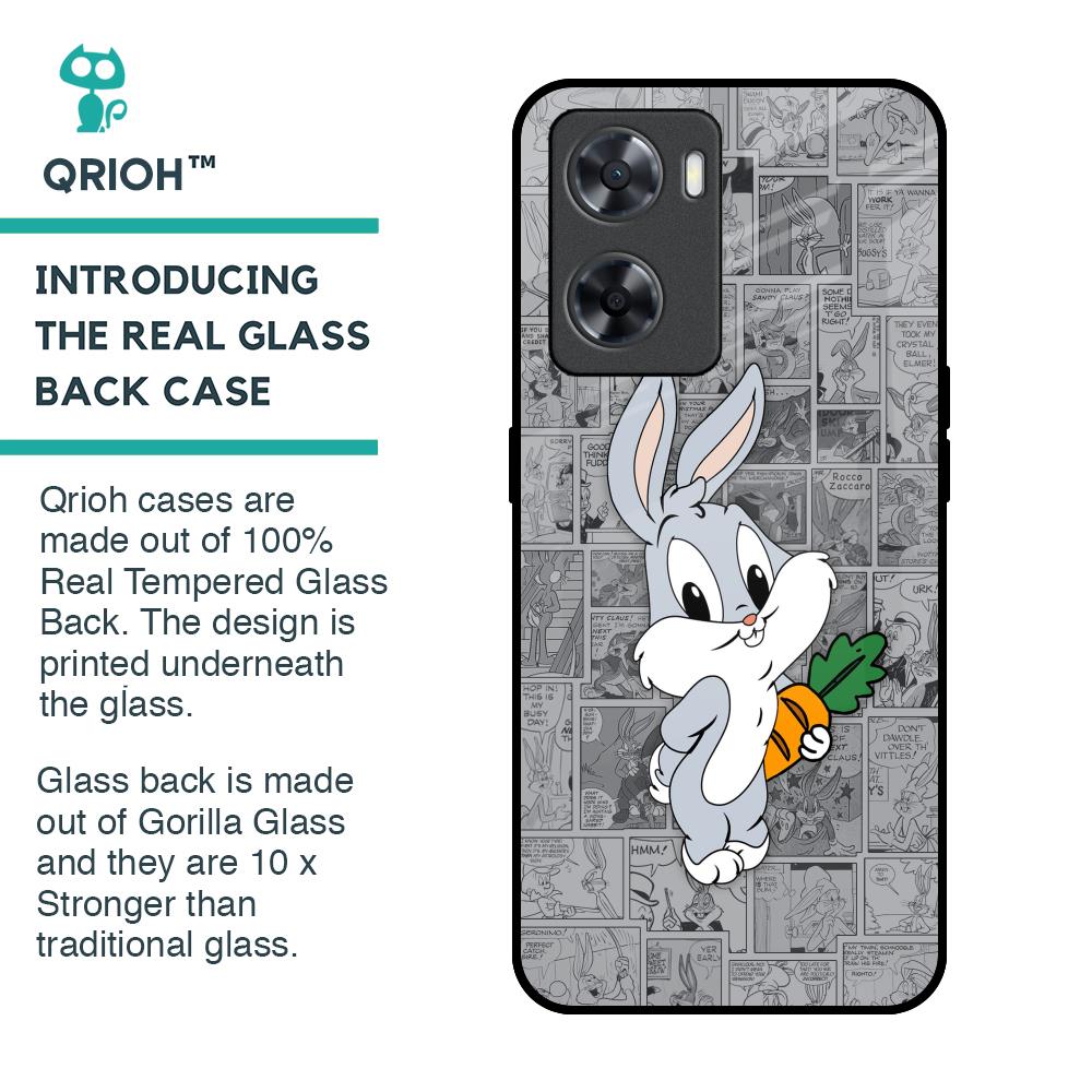 Cute Baby Bunny Glass Case for OPPO A77s