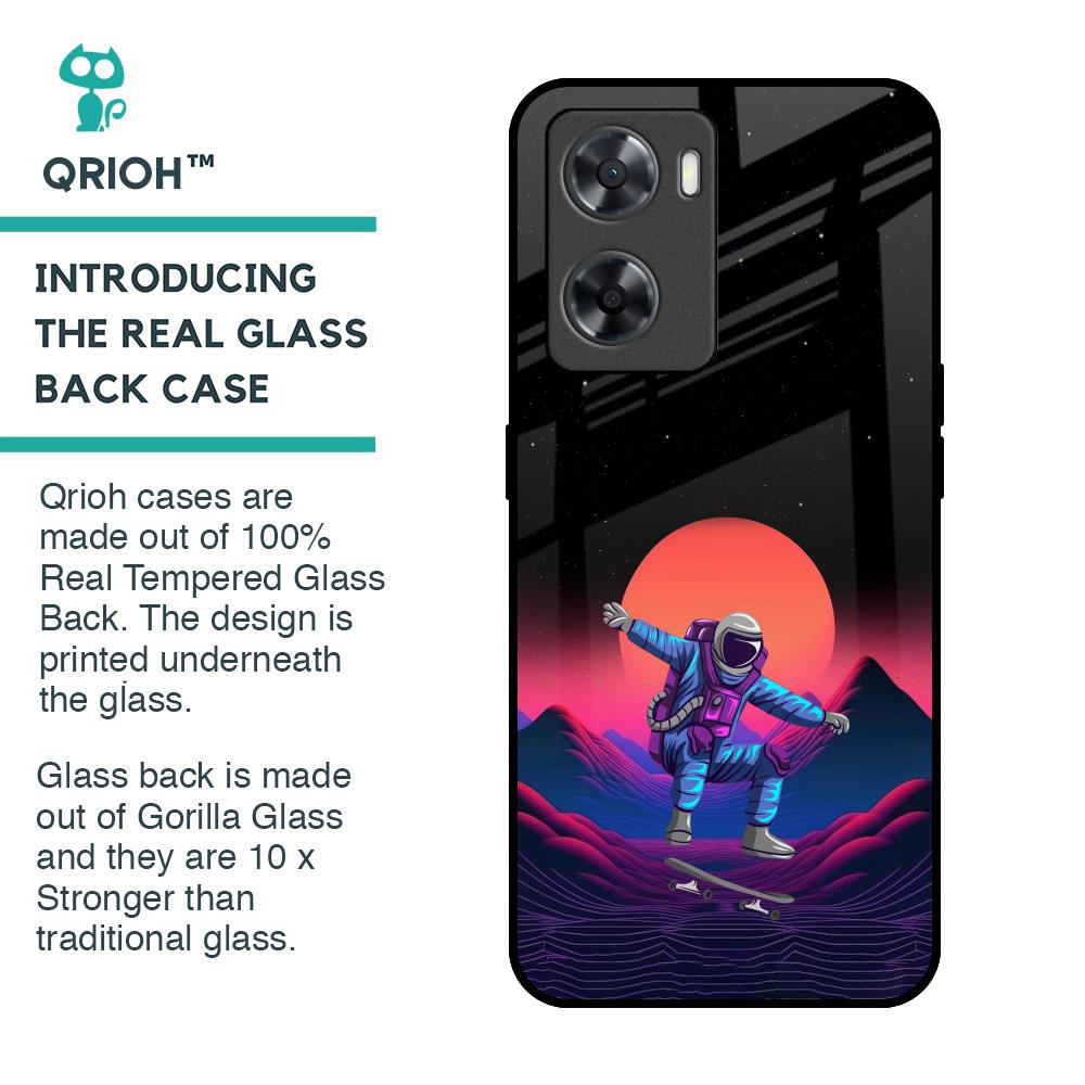 Retro Astronaut Glass Case for OPPO A77s