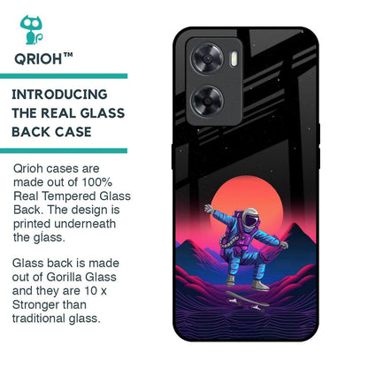 Retro Astronaut Glass Case for OPPO A77s