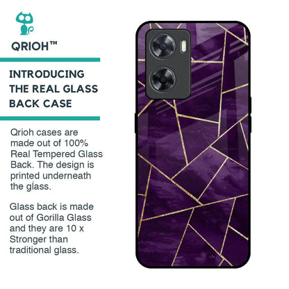 Geometric Purple Glass Case For OPPO A77s