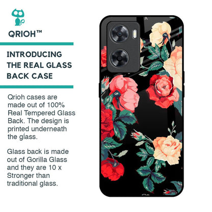 Floral Bunch Glass Case For OPPO A77s