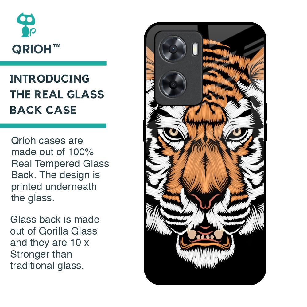 Angry Tiger Glass Case For OPPO A77s