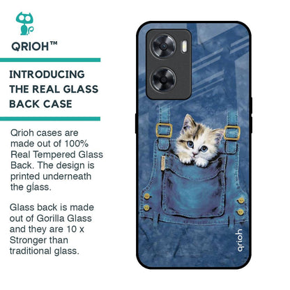 Kitty In Pocket Glass Case For OPPO A77s