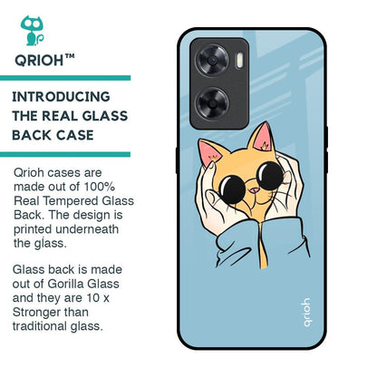 Adorable Cute Kitty Glass Case For OPPO A77s