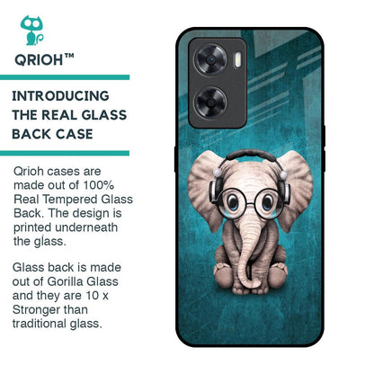 Adorable Baby Elephant Glass Case For OPPO A77s