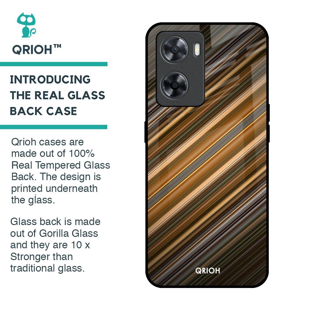 Diagonal Slash Pattern Glass Case for OPPO A77s