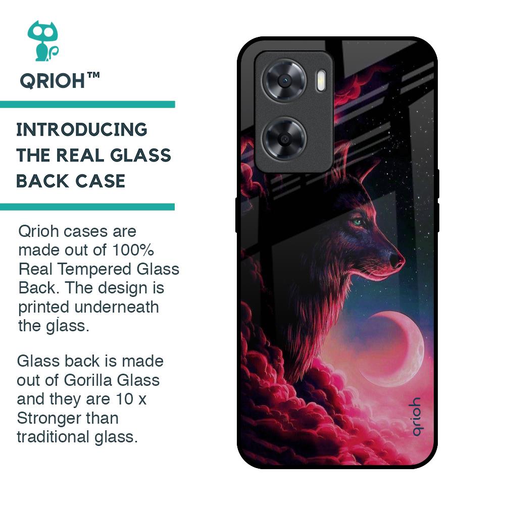 Moon Wolf Glass Case for OPPO A77s