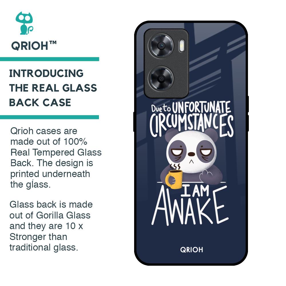 Struggling Panda Glass Case for OPPO A77s