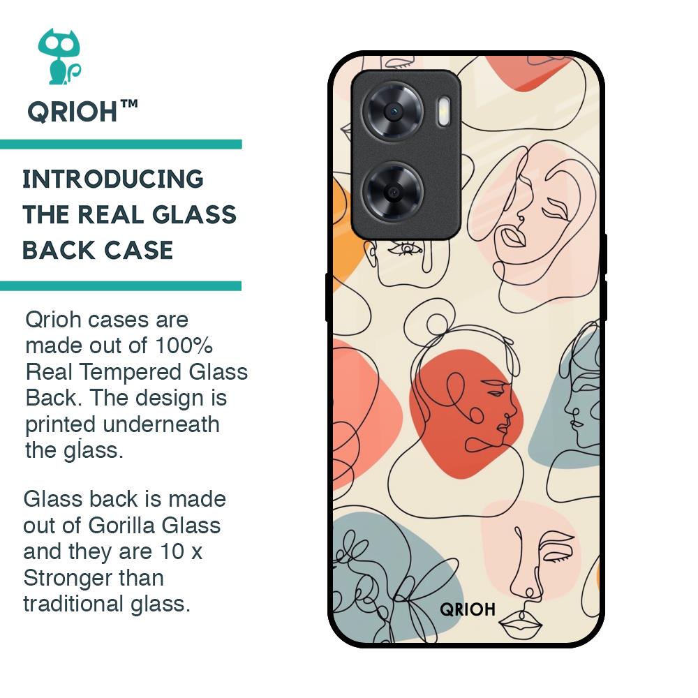 Abstract Faces Glass Case for OPPO A77s