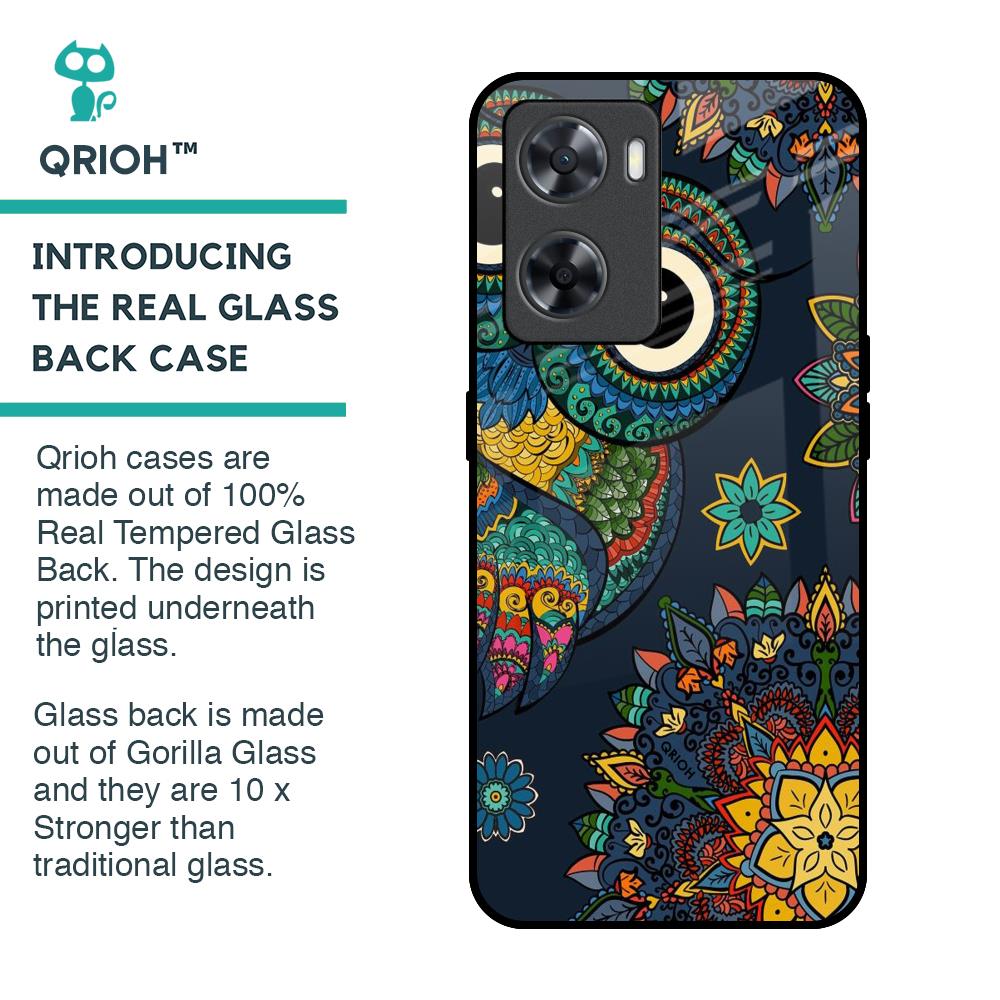 Owl Art Glass Case for OPPO A77s