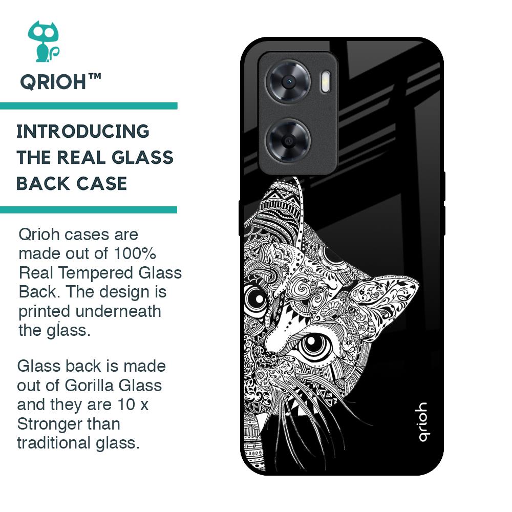 Kitten Mandala Glass Case for OPPO A77s