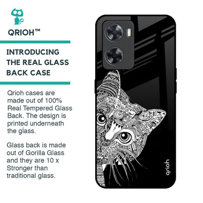 Kitten Mandala Glass Case for OPPO A77s