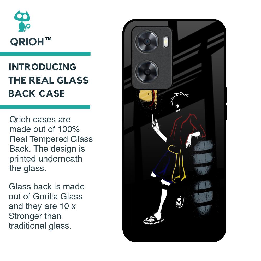 Luffy Line Art Glass Case for OPPO A77s
