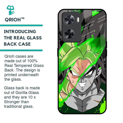 Anime Green Splash Glass Case for OPPO A77s