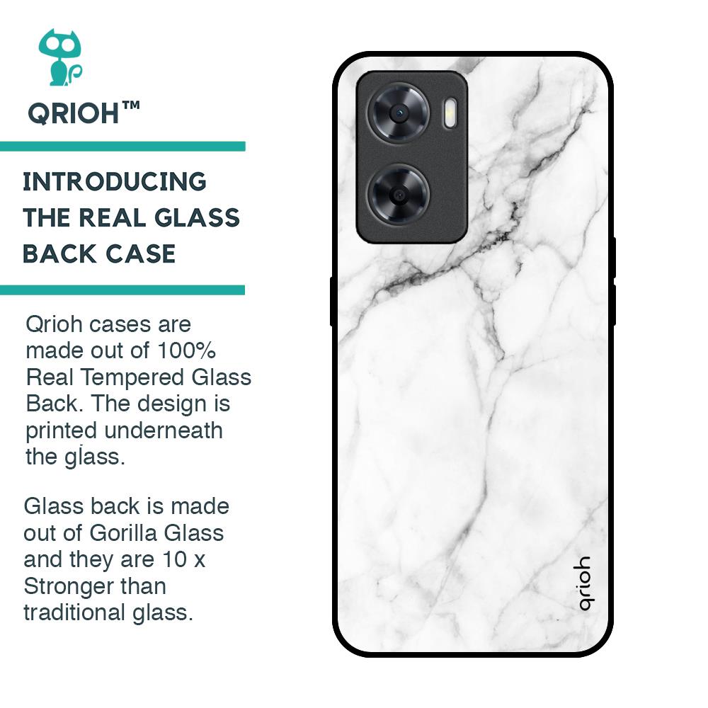 Modern White Marble Glass Case for OPPO A77s